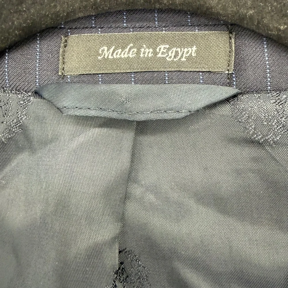 LAUREN RALPH LAUREN NAVY BLUE PINSTRIPE SPORT COAT 44L BLAZER SUIT JACKET‎